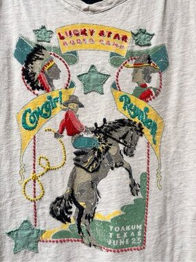 Double D Ranch Cream Rodeo Graphic Tee with Yellow, Green & Red Accents